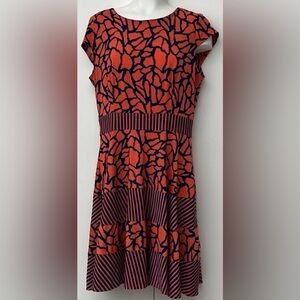 NEW Gabby Skye blue and orange fit and flare dress.
